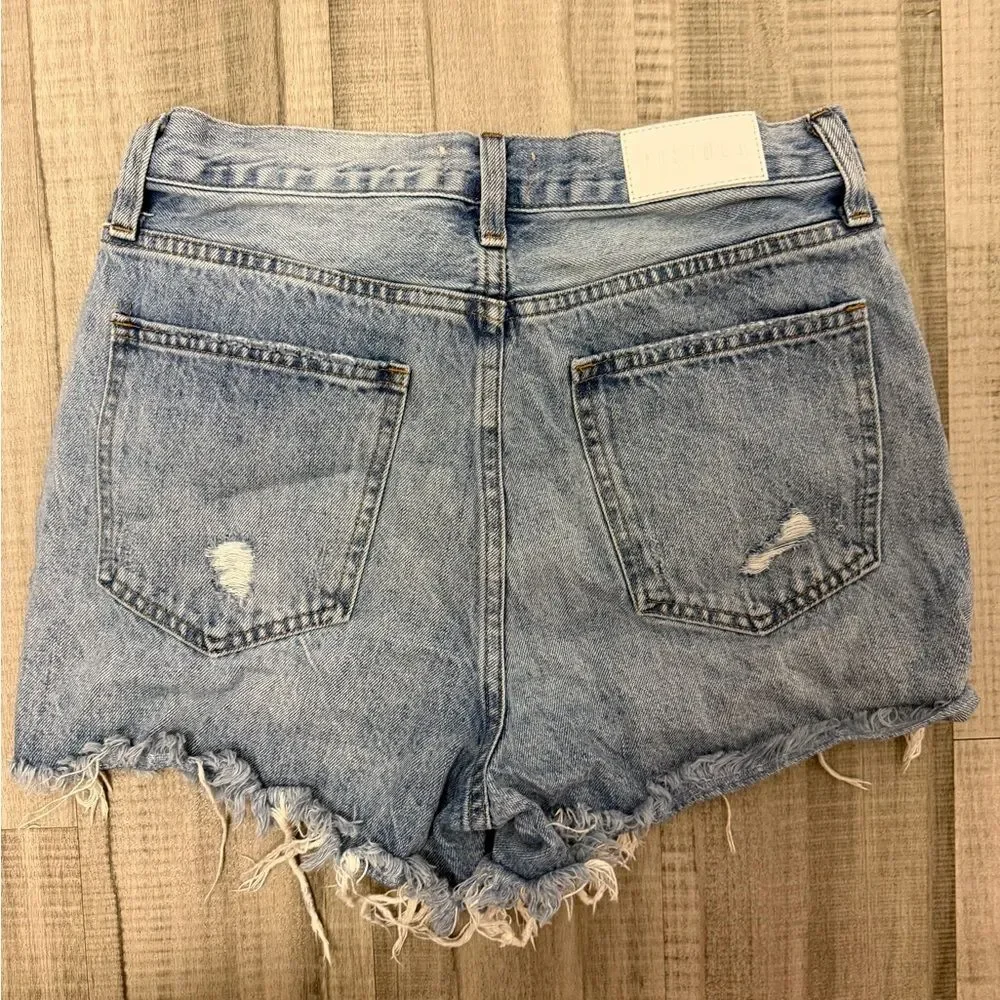 Pistola Women's Frayed Hem Jean Shorts - Light Blue